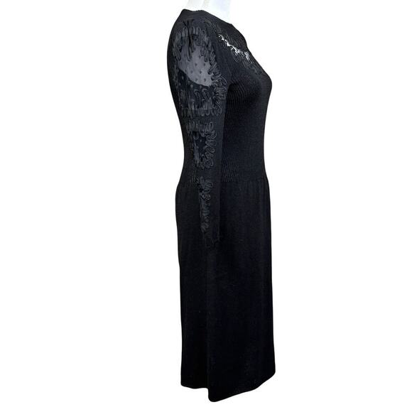 80s vintage Pat Sandler for Wellmore knit, lace illusion, Dynasty, Gothic, Glam - Picture 2 of 8